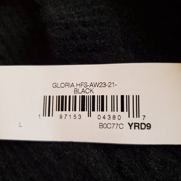 NWT THE DROP SZ L Women's Gloria Puff Sleeve Cable-Knit Sweater in Black - Picture 9 of 11